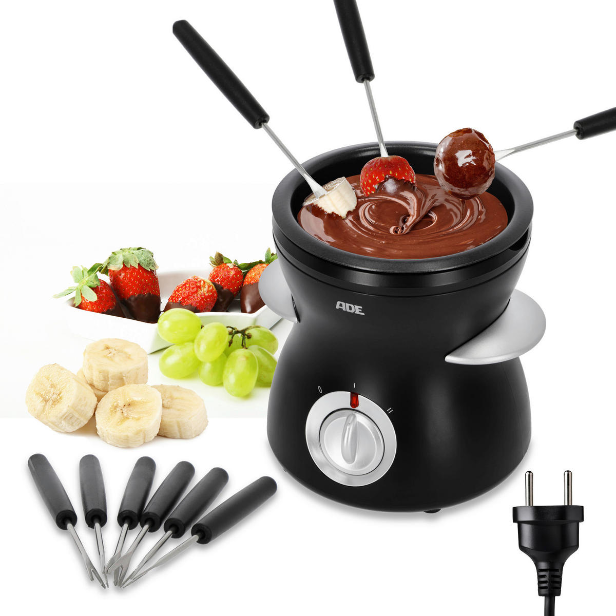 SCHOKOLADENFONDUESET  - Schwarz, Basics, Kunststoff (14,3/13/13,10cm) - ADE