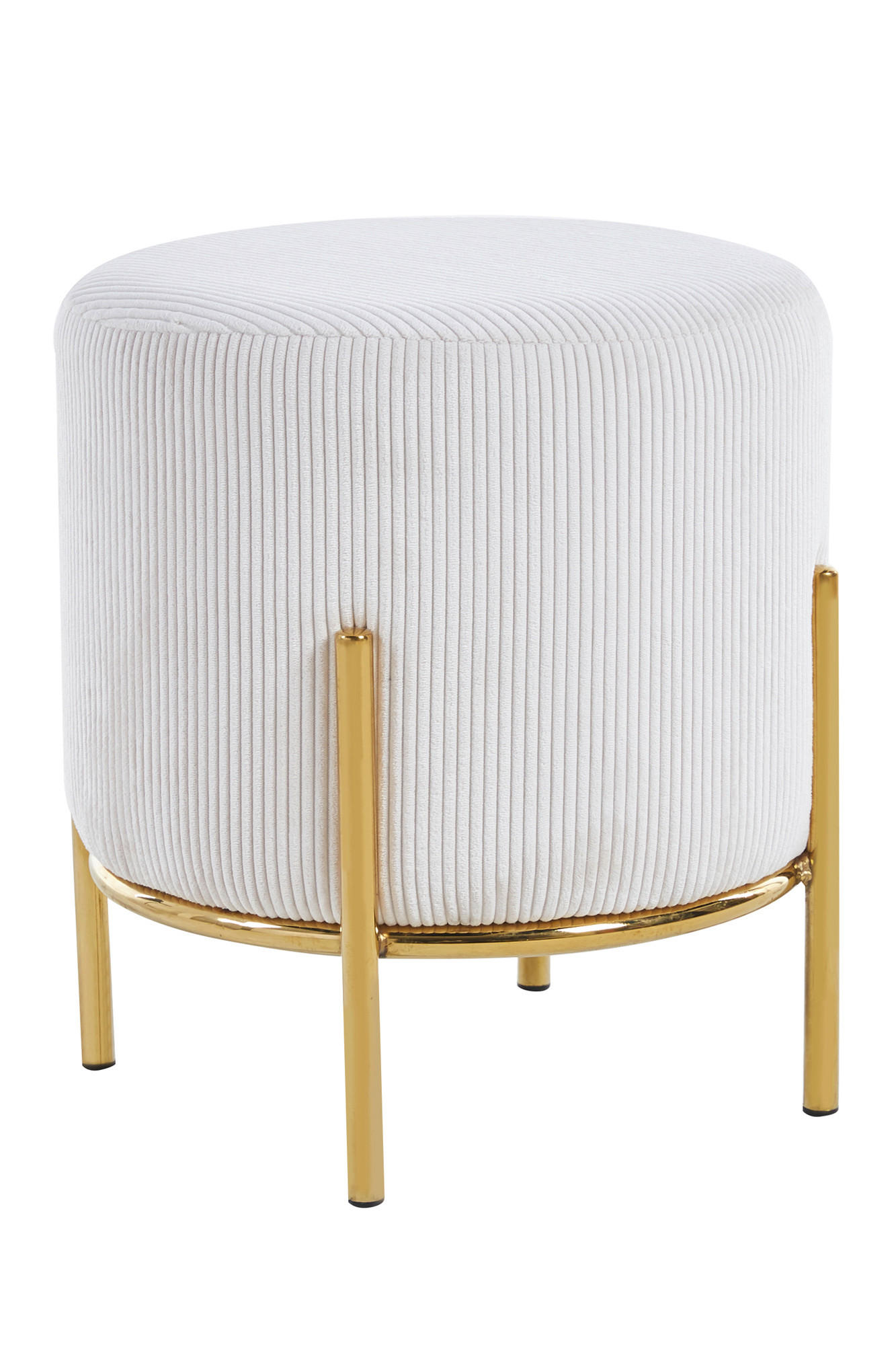 HOCKER in Textil Goldfarben, Beige  - Beige/Goldfarben, MODERN, Textil/Metall (35/38/35cm) - Livetastic