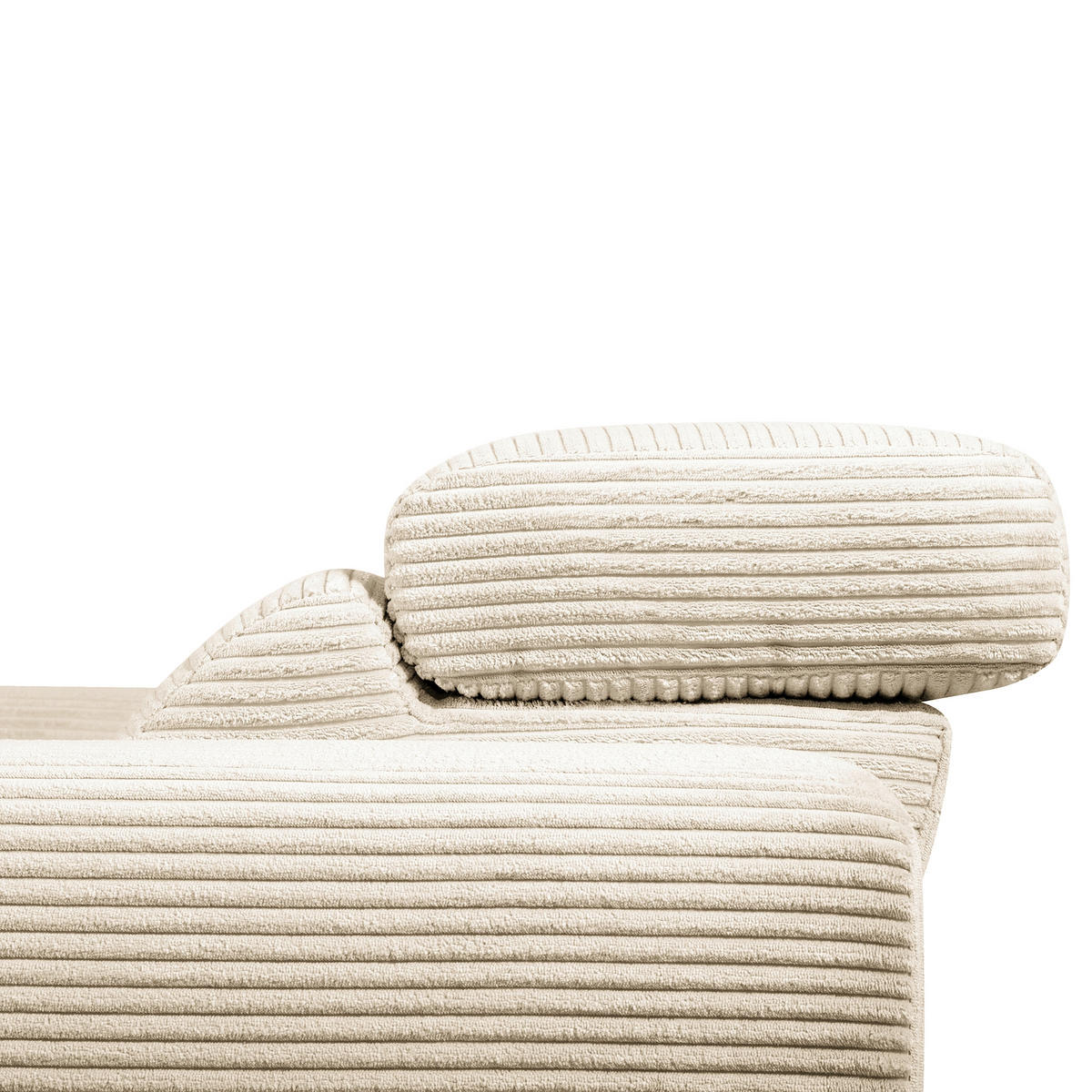ECKSOFA RENO Beige Cord Relaxfunktion, Kopfteilverstellung  - Beige/Schwarz, Design, Kunststoff/Textil (184/248cm) - Livetastic