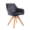 ARMLEHNSTUHL  in Samt  - Eichefarben/Schwarz, MODERN, Holz/Textil (59/85/61cm) - Livetastic