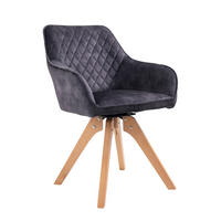 ARMLEHNSTUHL  in Samt  - Eichefarben/Schwarz, MODERN, Holz/Textil (59/85/61cm) - Livetastic