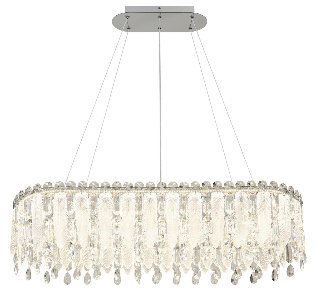 LED-HÄNGELEUCHTE 99/36/120 cm  - Klar/Chromfarben, LIFESTYLE, Glas/Kunststoff (99/36/120cm) - Globo