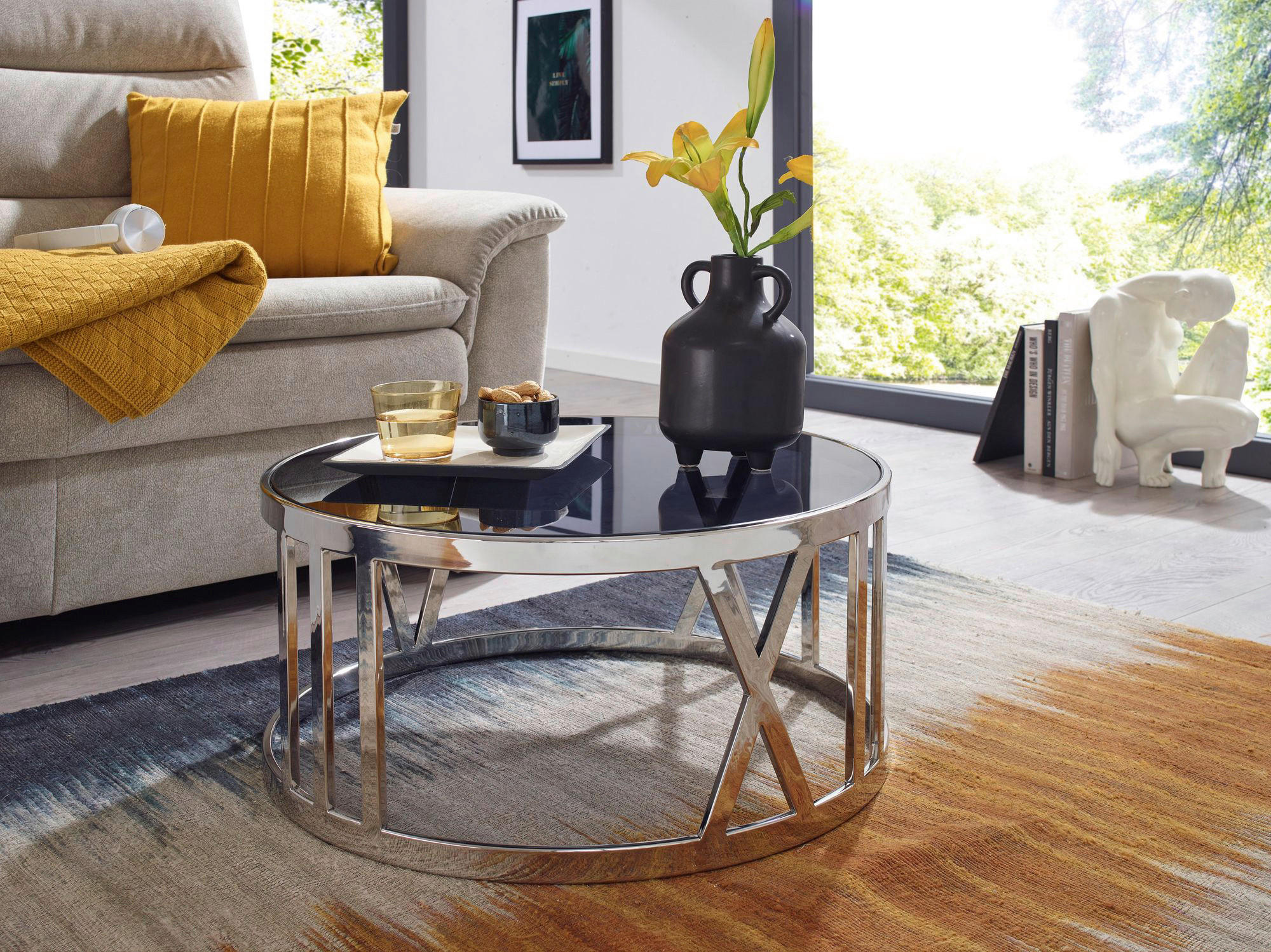 COUCHTISCH in 60/60/30 cm  - Silberfarben, Design, Glas (60/60/30cm) - MID.YOU