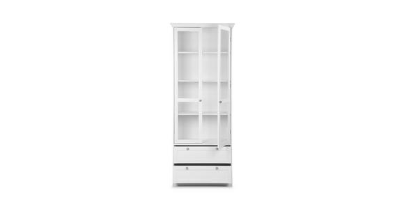 VITRINE in Weiß - Schwarz/Weiß, Basics, Holzwerkstoff/Metall (80/200/45cm) - Carryhome