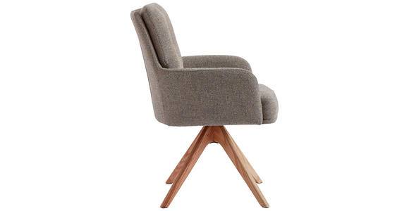 ARMLEHNSTUHL in Webstoff - Eichefarben/Gelb, Design, Holz/Textil (60,5/67/88cm) - Novel