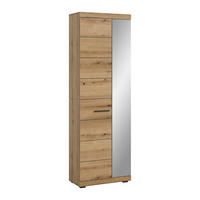 GARDEROBENSCHRANK  in 62/197/37 cm  - Eiche dunkel/Anthrazit, Design, Glas/Holzwerkstoff (62/197/37cm) - Livetastic