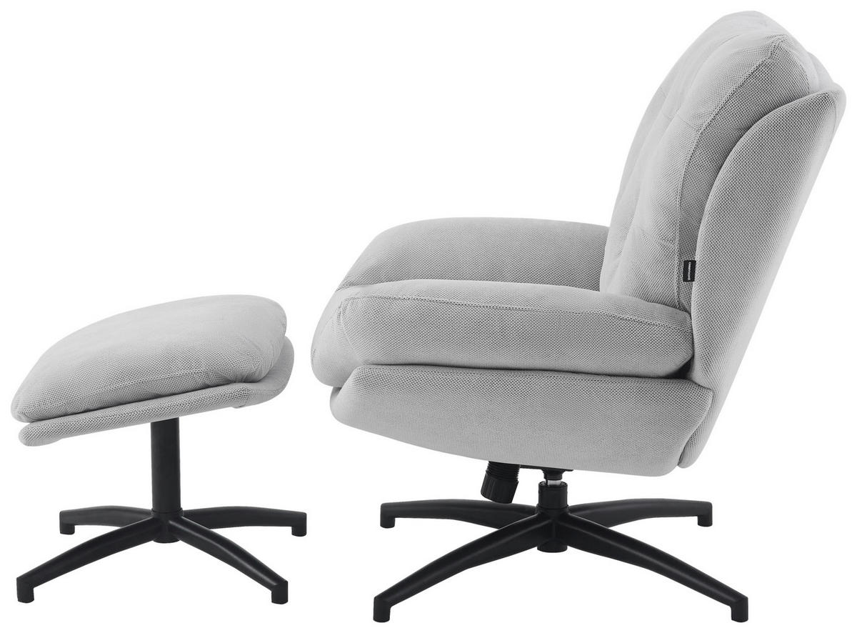 RELAXSESSELSET in Metall, Textil Grau, Schwarz  - Schwarz/Grau, Design, Textil/Metall (75/97/88cm) - Carryhome