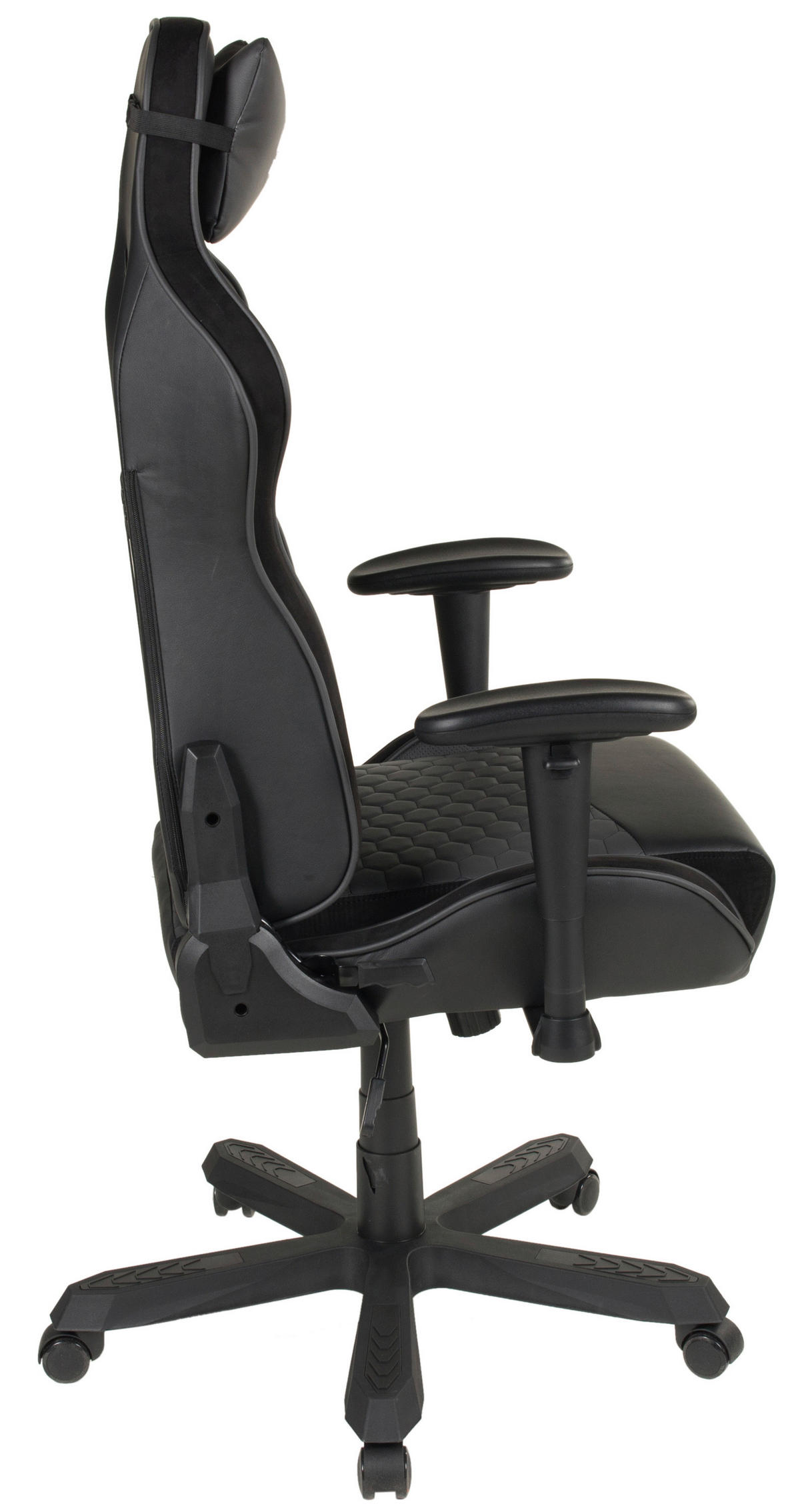 GAMINGSTUHL  in Lederlook, Mikrofaser Schwarz  - Schwarz, Design, Kunststoff/Textil (72/128-138/72cm) - Xora