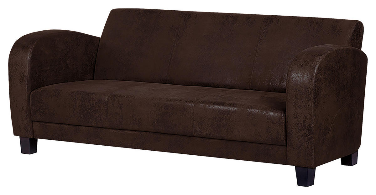 SITZGARNITUR in Lederlook Dunkelbraun  - Dunkelbraun, Design, Textil (92/80/89cm) - Livetastic