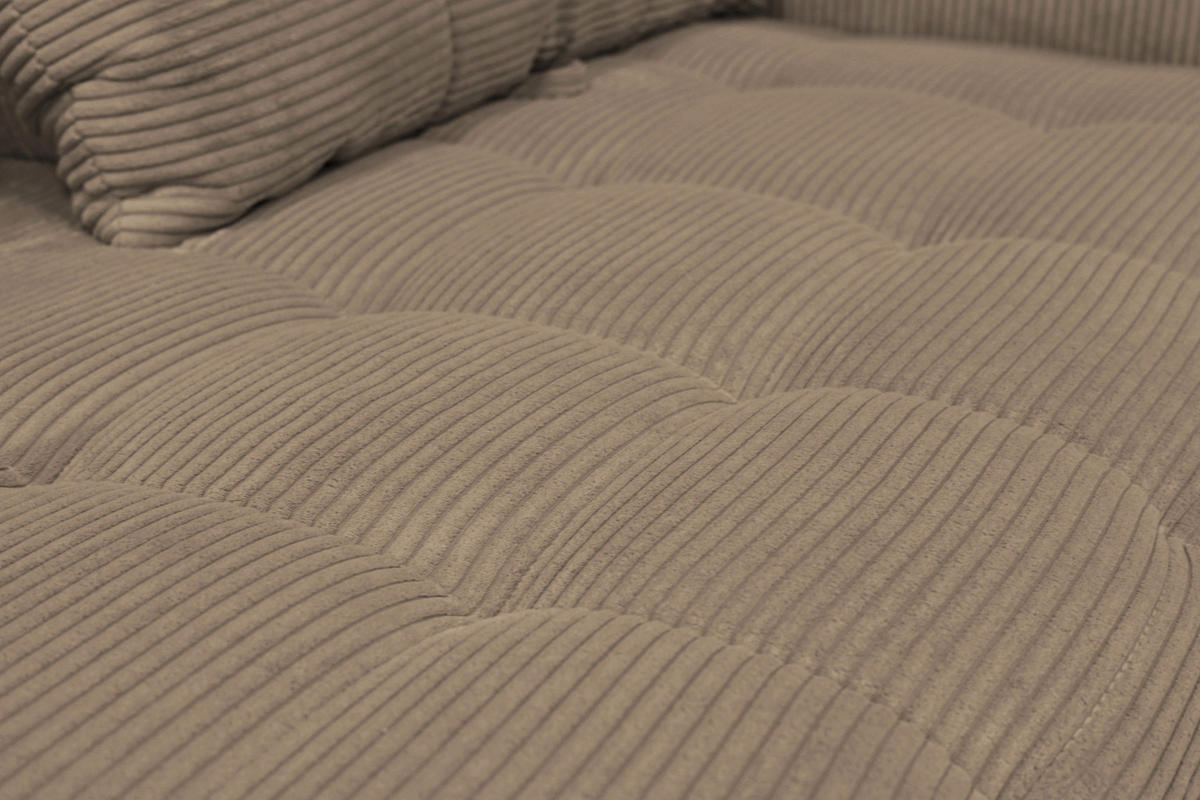 BIGSOFA Cord Beige  - Beige/Schwarz, KONVENTIONELL, Textil/Metall (246/100/116cm) - Carryhome