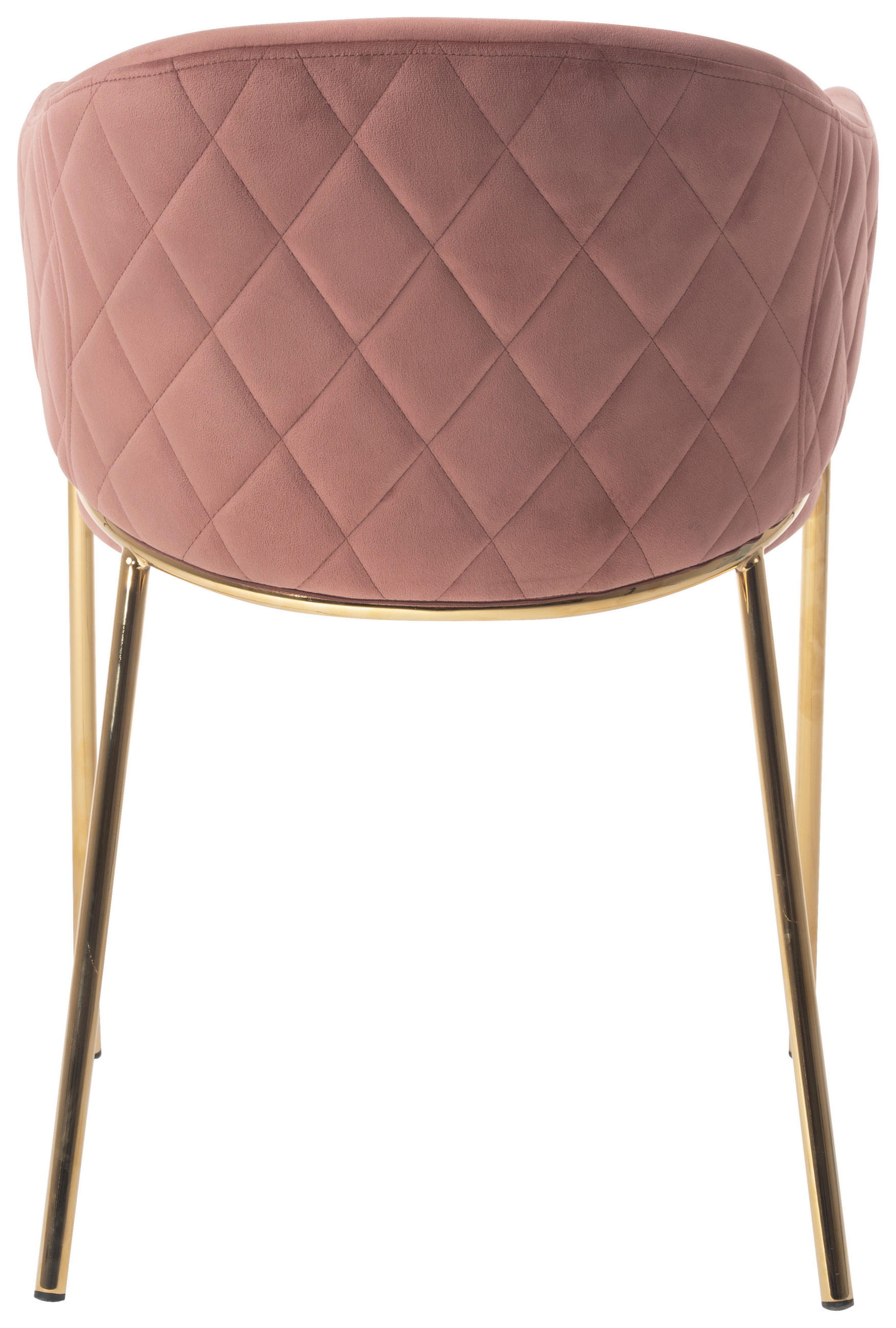 KARMSTOL  i sammet  - guldfärgad/rosa, Design, metall/textil (60/79/54cm) - Ambia Home