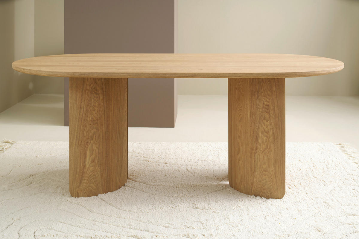 ESSTISCH 200/100/76 cm Echtholz, Nachbildung  Holzwerkstoff Eiche Bianco  - Eiche Bianco, MODERN, Holzwerkstoff (200/100/76cm) - Schöner Wohnen