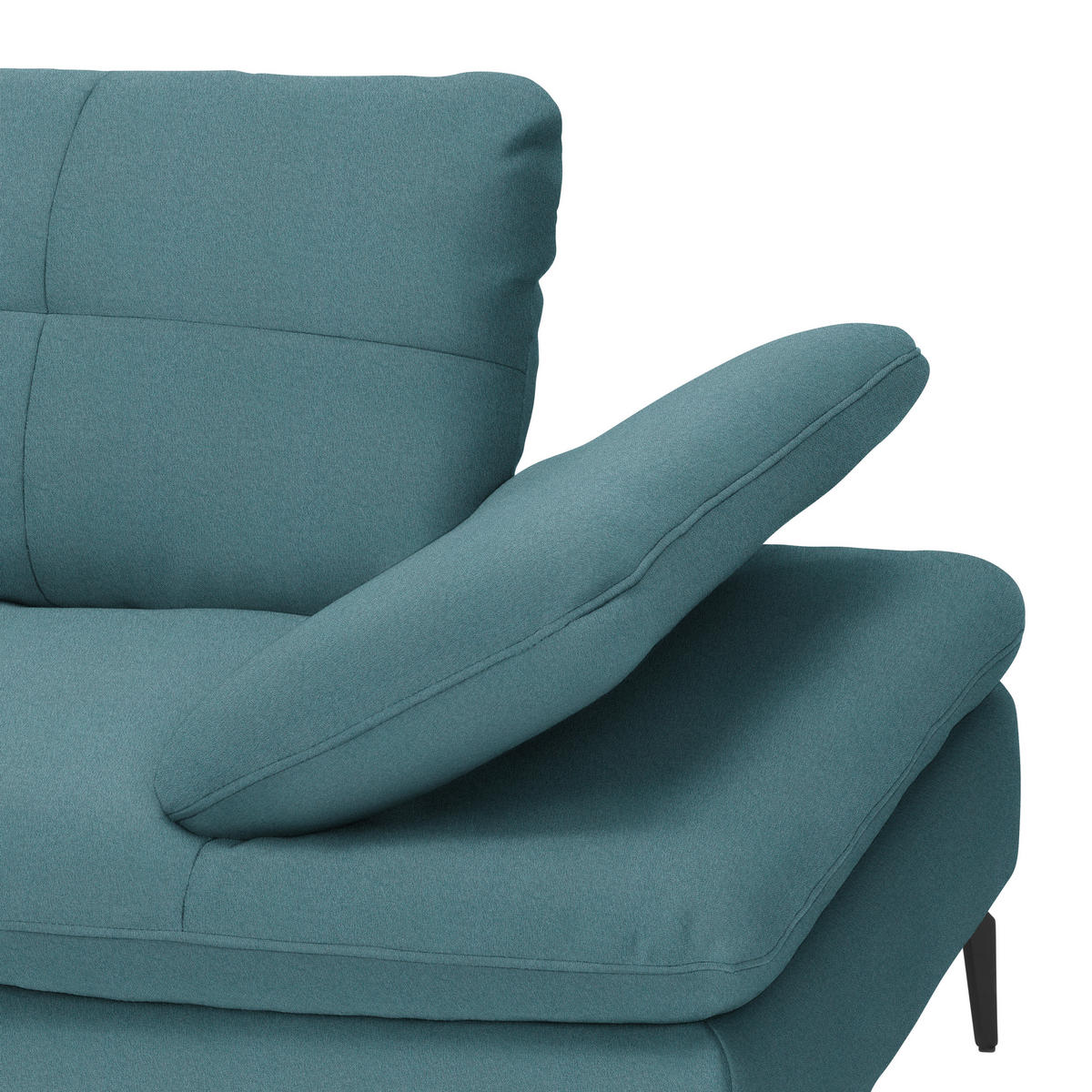 ECKSOFA in Webstoff Hellblau  - Schwarz/Hellblau, Design, Textil/Metall (179/301cm) - Chilliano