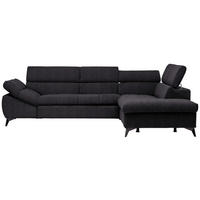 ECKSOFA in Mikrofaser Schwarz  - Schwarz, Design, Kunststoff/Textil (279/210cm) - Livetastic