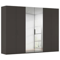 DREHTÜRENSCHRANK 301/223/61 cm,  in Graphitfarben, 6 Tür(en)  - Graphitfarben, Basics, Glas/Holzwerkstoff (301/223/61cm) - Novel