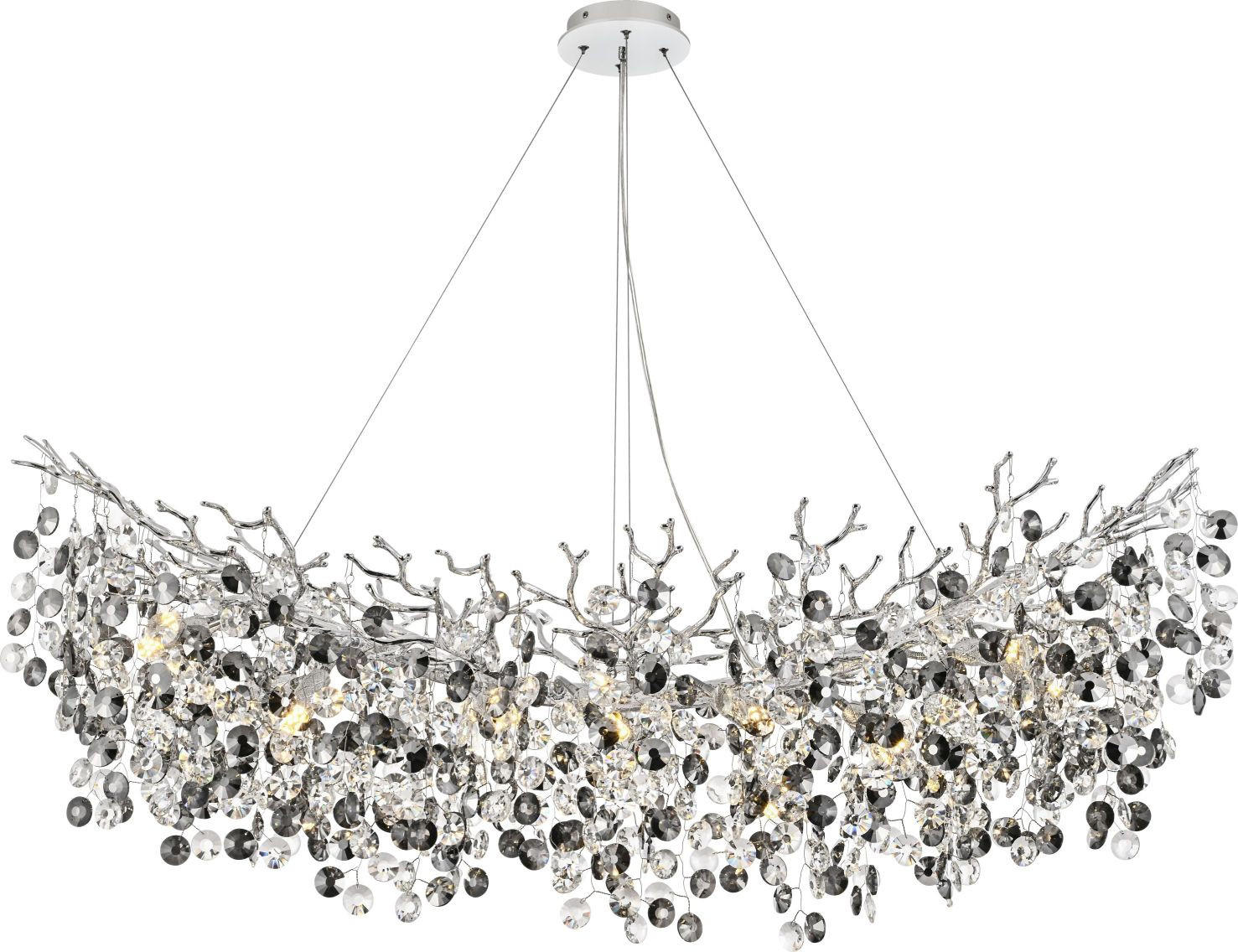 HÄNGELEUCHTE Ipswich 120/44/150 cm   - Chromfarben, LIFESTYLE, Glas/Metall (120/44/150cm) - Novel
