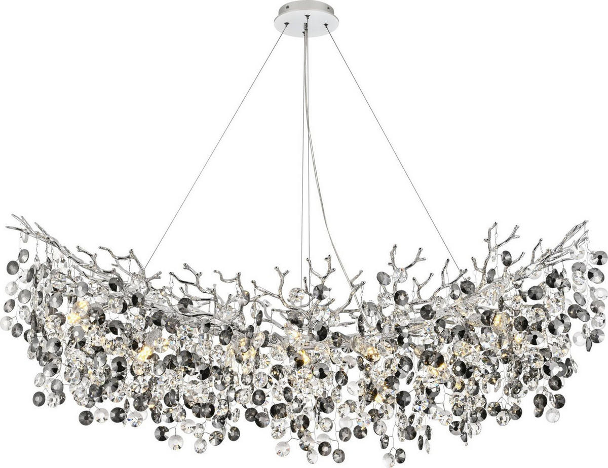 HÄNGELEUCHTE Ipswich 120/44/150 cm   - Chromfarben, LIFESTYLE, Glas/Metall (120/44/150cm) - Novel