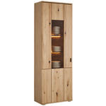 VITRINE  in furniert, massiv Eiche Eichefarben - Eichefarben/Schwarz, Natur, Glas/Holz (70/204/37cm) - Hom`in