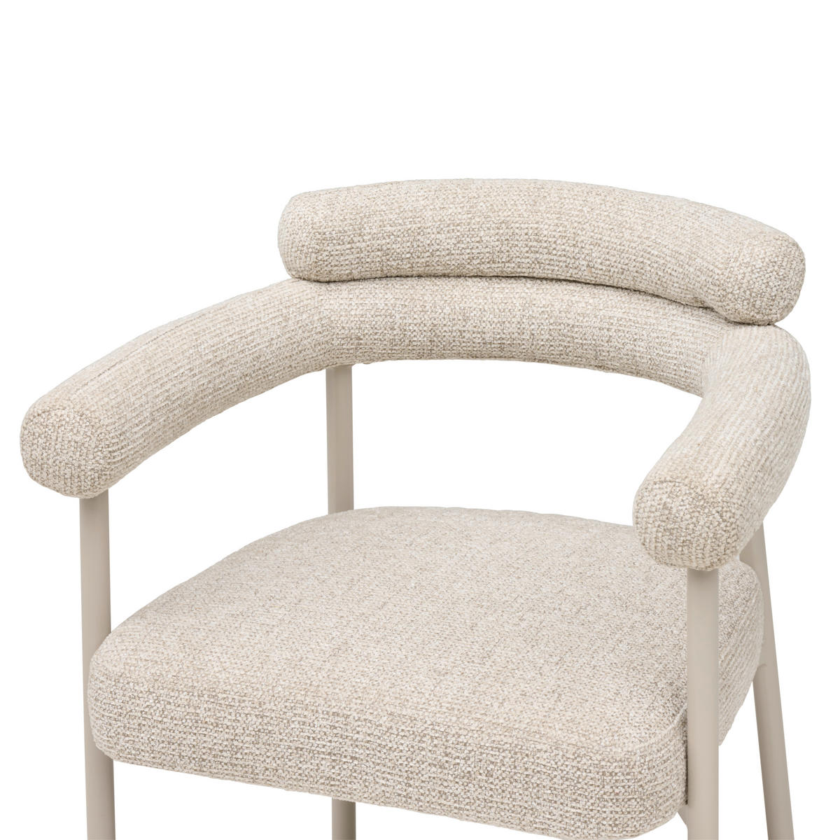 ARMLEHNSTUHL   Webstoff  - Beige/Creme, MODERN, Textil/Metall (65/79/58cm) - MID.YOU