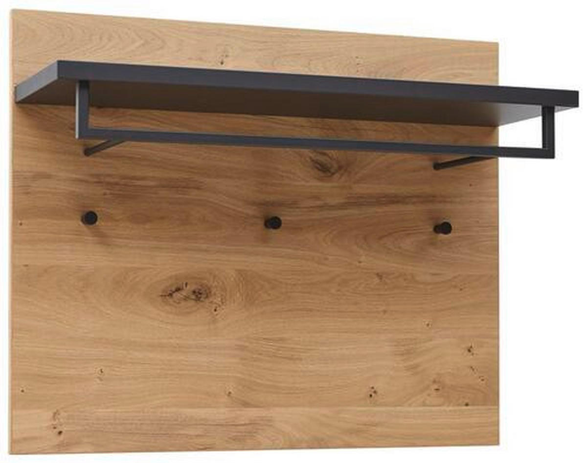 GARDEROBENPANEEL  in 80/65/27 cm  - Eichefarben/Anthrazit, Design, Holz/Metall (80/65/27cm) - Dieter Knoll