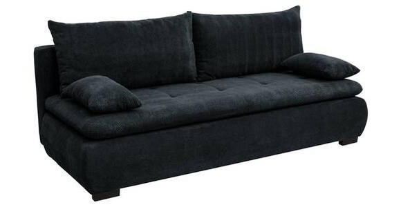 SCHLAFSOFA Webstoff, Plüsch Schwarz - Schwarz, KONVENTIONELL, Textil (203/72-96/98cm) - Novel