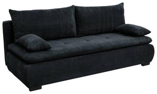 SCHLAFSOFA in Webstoff, Plüsch Schwarz  - Schwarz, Konventionell, Textil (203/72-96/98cm) - Novel