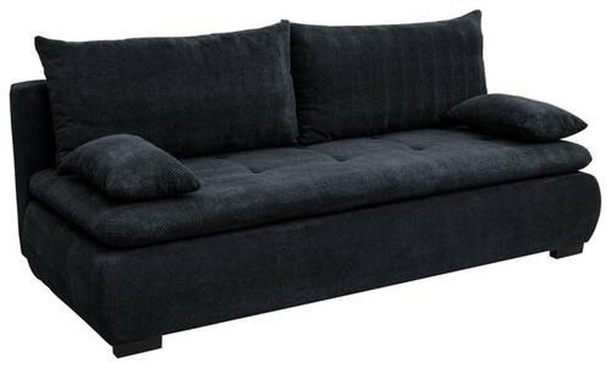SCHLAFSOFA in Webstoff, Plüsch Schwarz  - Schwarz, Konventionell, Textil (203/72-96/98cm) - Novel