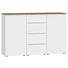 SIDEBOARD Weiß, Eichefarben - Edelstahlfarben/Eichefarben, Design, Holzwerkstoff/Kunststoff (135/87/43cm) - Jutzler SIDEBOARD Weiß, Eichefarben - Edelstahlfarben/Eichefarben, Design, Holzwerkstoff/Kunststoff (135/87/43cm) - Jutzler