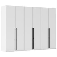 DREHTÜRENSCHRANK 301/223/61 cm,  in Weiß, 6 Tür(en)  - Schwarz/Weiß, Basics, Holzwerkstoff/Metall (301/223/61cm) - Novel