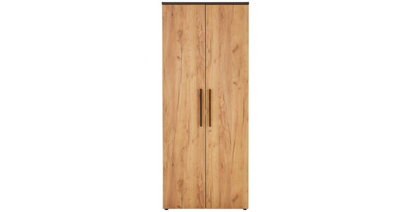 AKTENSCHRANK 80/197/40 cm  - Eichefarben/Graphitfarben, MODERN, Holzwerkstoff (80/197/40cm) - Novel