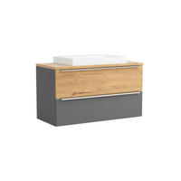 WASCHTISCHKOMBI  - Wildeiche/Edelstahlfarben, Trend, Holzwerkstoff/Stein (100/63/47cm) - Held