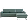 ECKSOFA in Echtleder Opal  - Opal/Schwarz, Design, Leder/Metall (267/165cm) - Lomoco