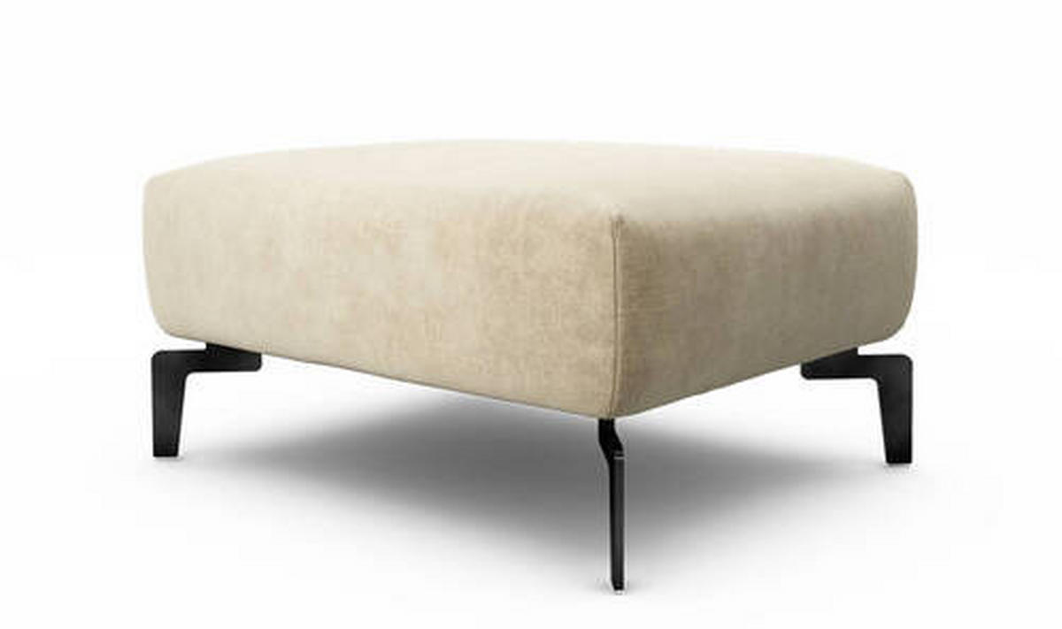 HOCKER in Textil Sandfarben  - Sandfarben/Schwarz, Design, Textil/Metall (90/70/46cm) - SENSOO
