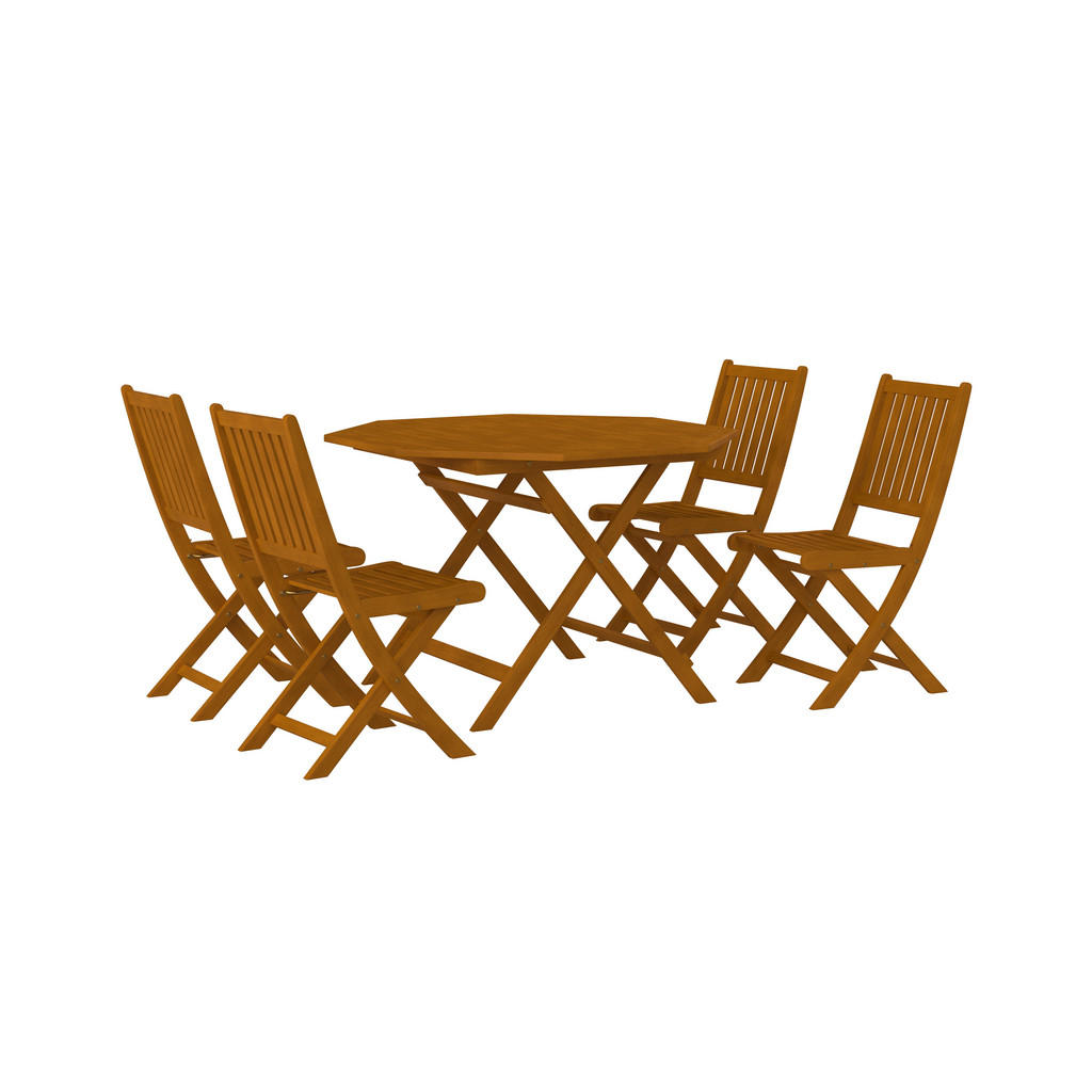 Thumbnail - Ambia Garden Gartentischgruppe, Eukalyptusholz, Holz, Eukalyptusholz, teilmassiv, X-Form, Stühle klappbar, Gartenmöbel, ...