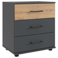 NACHTTISCH 52/58/38 cm  in Graphitfarben, Eiche Artisan  - Schwarz/Graphitfarben, Konventionell, Holzwerkstoff/Kunststoff (52/58/38cm) - Carryhome