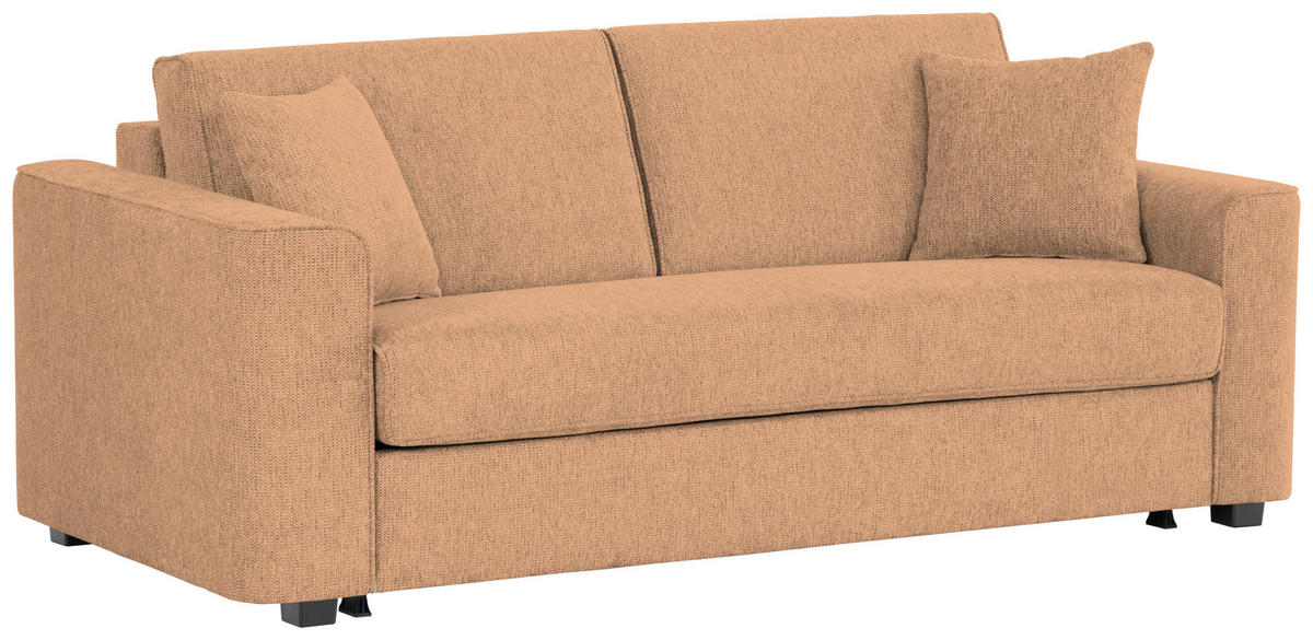 SCHLAFSOFA Webstoff Kupferfarben  - Schwarz/Kupferfarben, Design, Kunststoff/Textil (205/83/100cm) - Xora