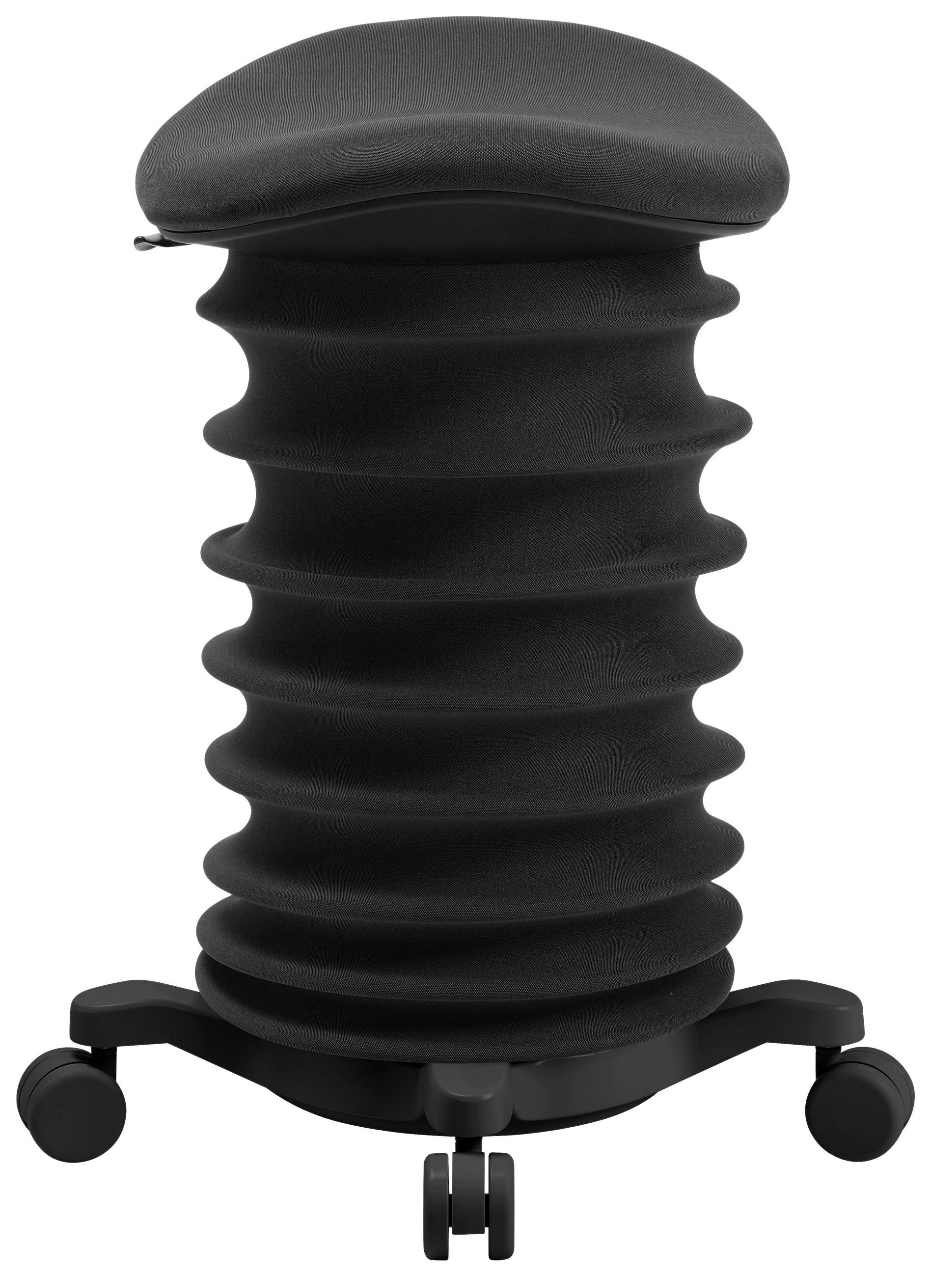 BÜROHOCKER Schwarz  - Schwarz, Design, Kunststoff/Textil (37,5/58-70/36cm) - Topstar