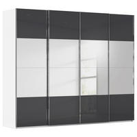 SCHWEBETÜRENSCHRANK 271/235/68 cm 4-türig Schwarz, Weiß  - Chromfarben/Schwarz, Design, Glas/Holzwerkstoff (271/235/68cm) - Novel