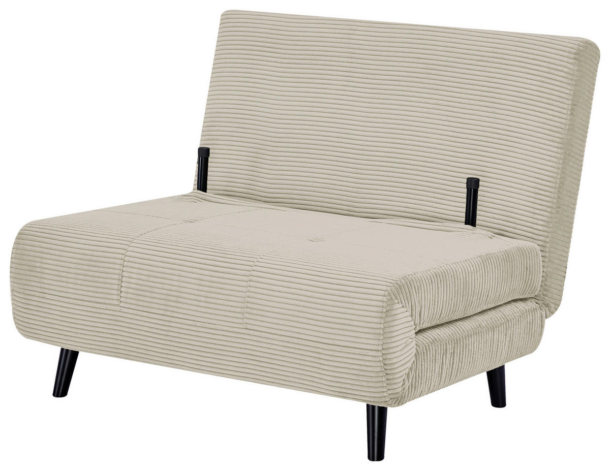 SCHLAFSESSEL Cord Beige    - Beige/Schwarz, Design, Holz/Textil (100/82/91cm) - Ti'me