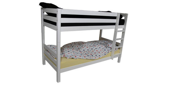 ETAGENBETT 90/200 cm Weiß - Weiß, KONVENTIONELL, Holz (90/200cm) - Linea Natura