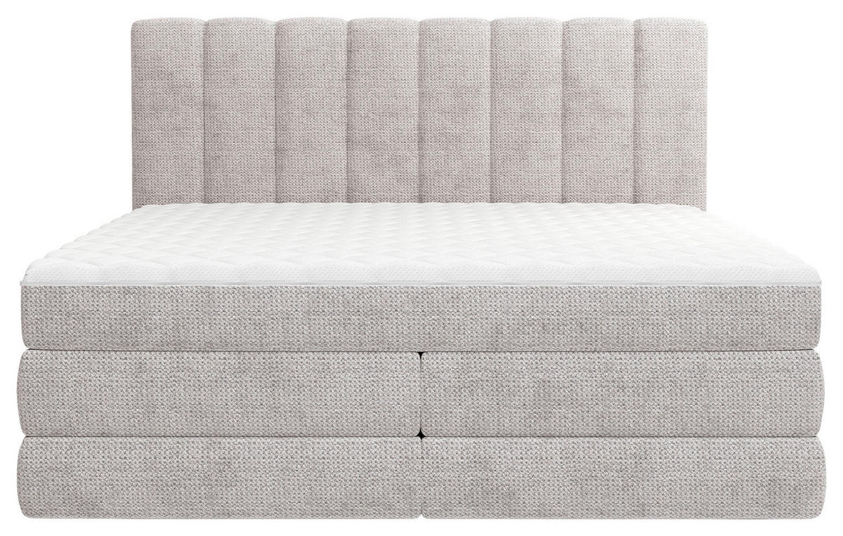 BOXSPRINGBETT 140/200 cm,  in Kaschmir, Bettkasten, Matratzen, H3 + H4 = fest + sehr fest  - Kaschmir/Schwarz, KONVENTIONELL, Kunststoff/Textil (140/200cm) - Carryhome