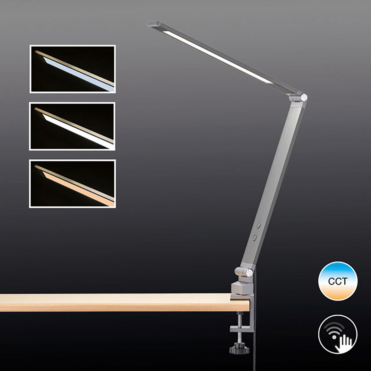 LED-KLEMMLEUCHTE 5/38 cm   - Anthrazit, Basics, Metall (5/38cm) - Fischer & Honsel
