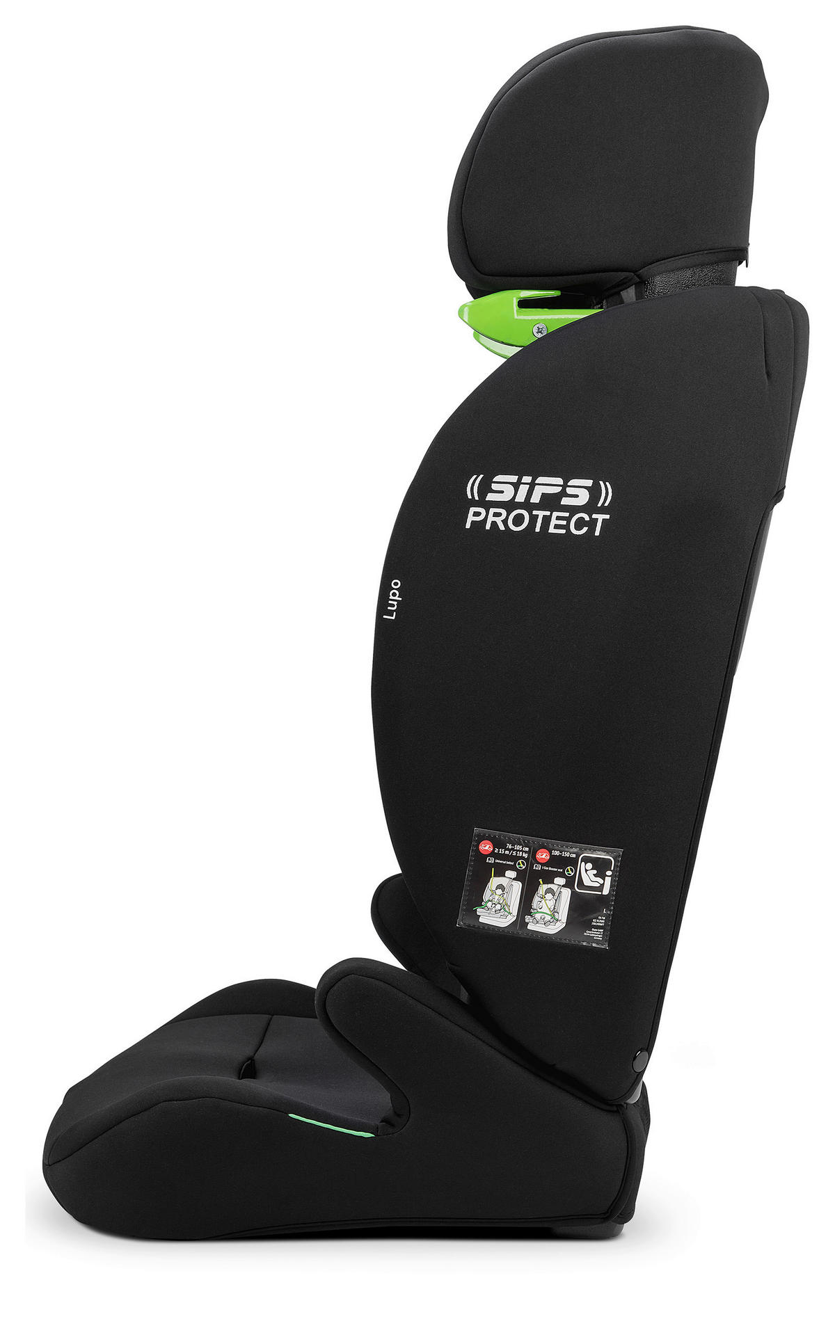 KINDERAUTOSITZ Lupo I-Size Black  - Schwarz, Basics, Kunststoff/Textil (44/62/48cm) - Osann