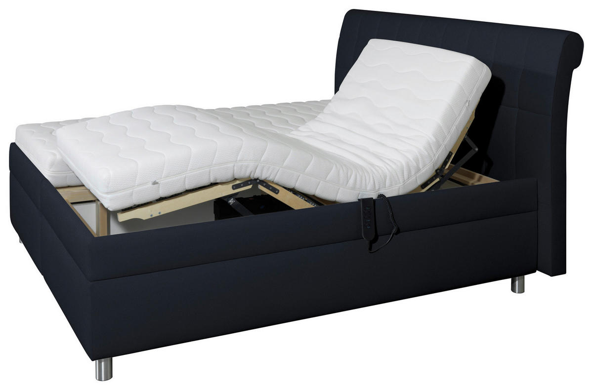 POLSTERBETT 160/200 cm  Schwarz  - Weiss/Silberfarben, Konventionell, Holz/Textil (160/200cm) - Esposa