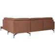 ECKSOFA in Flachgewebe, Struktur Rostfarben  - Rostfarben/Anthrazit, Design, Textil/Metall (254/230cm) - Ambiente