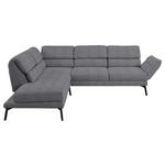 ECKSOFA in Flachgewebe Grau  - Schwarz/Grau, Design, Textil/Metall (212-253/256-363cm) - Dieter Knoll