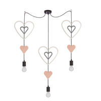 KINDERHÄNGELEUCHTE Trio 100/27/100 cm  - Pink/Weiß, Basics, Holzwerkstoff/Metall (100/27/100cm)