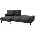 ECKSOFA in Velours Anthrazit  - Anthrazit/Schwarz, KONVENTIONELL, Holz/Textil (161/260cm) - Carryhome