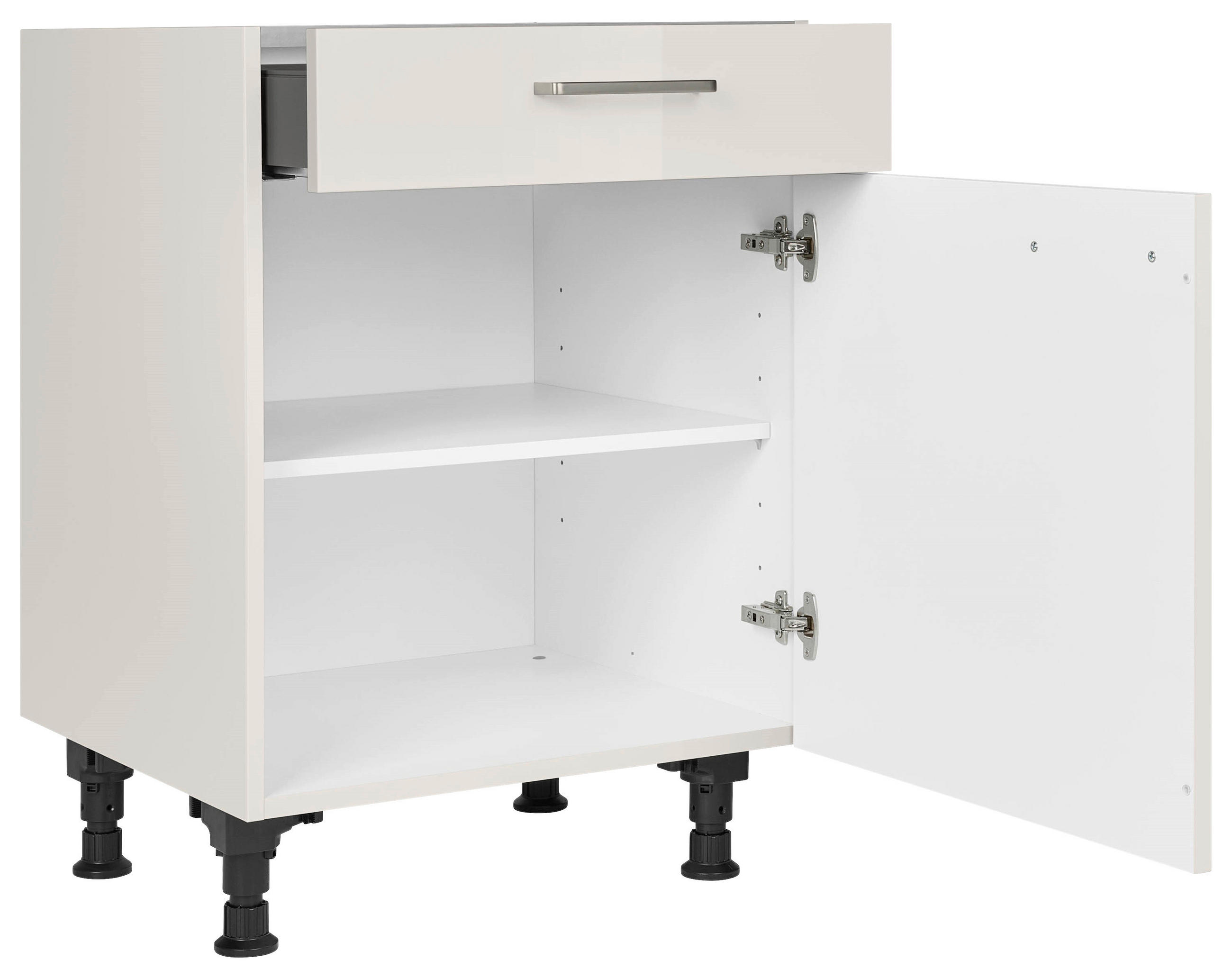 SCHUBKASTENUNTERSCHRANK 60/87/56 cm  in Hellgrau  - Edelstahlfarben/Hellgrau, MODERN, Holzwerkstoff/Metall (60/87/56cm) - Nobilia