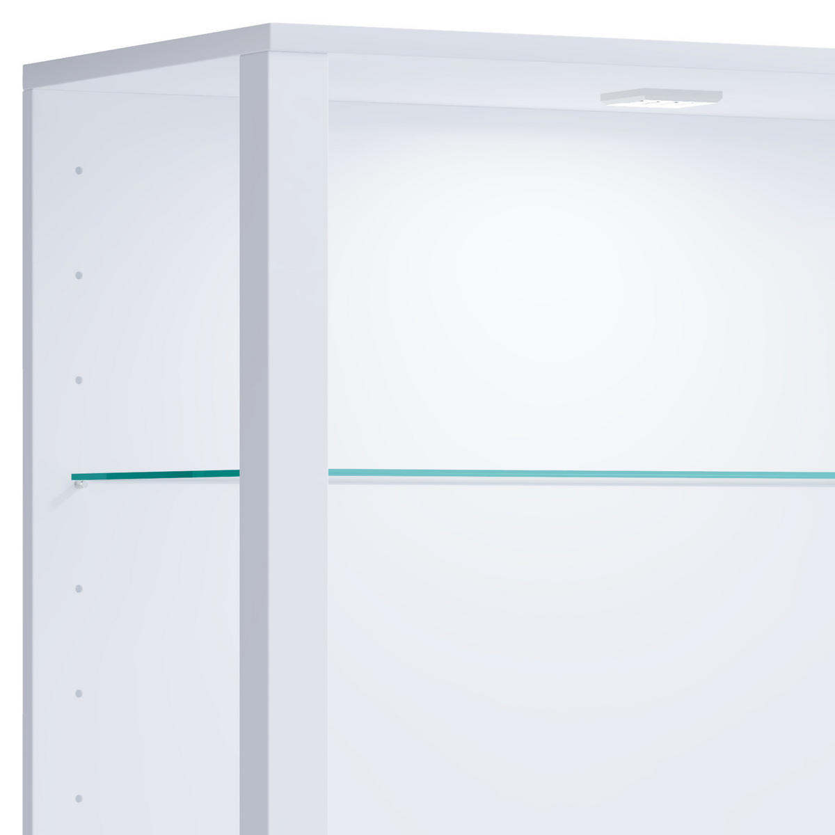 VITRINE in Weiss  - Weiss/Schwarz, Modern, Glas/Holzwerkstoff (70/90/35cm) - MID.YOU